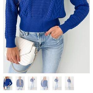 NanaMacs Royal Blue Cable Knit Sweater